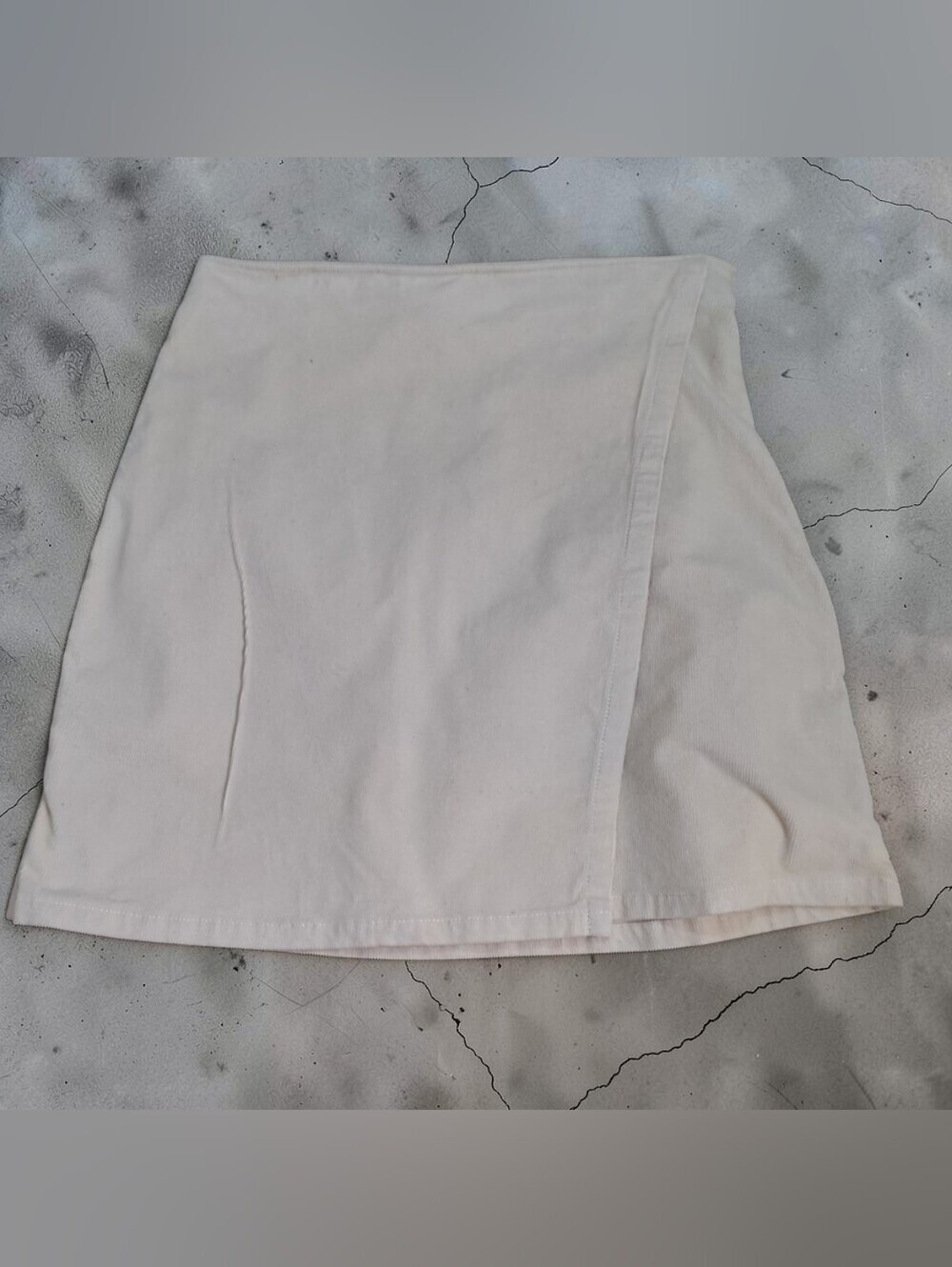 Hollister Cream Wrap-Front Mini Skirt